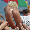 blonde girl ass at beach